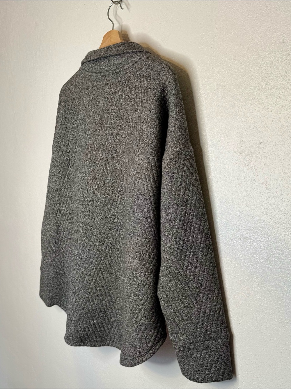 GapFit Quilted Jacquard Half-Zip Pullover New Heather Gray Womens Size Large NWT - Picture 13 of 16